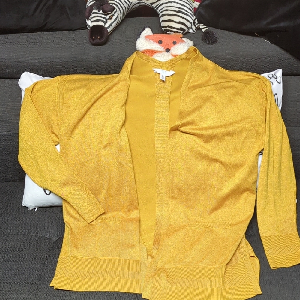 Yellow Open Front Cardigan - Picture 3 of 8